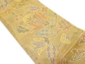 唐花模様織り出し袋帯